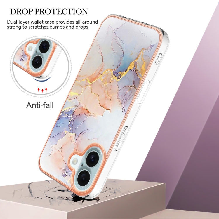 For iPhone 16 Electroplating Pattern IMD TPU Shockproof Case