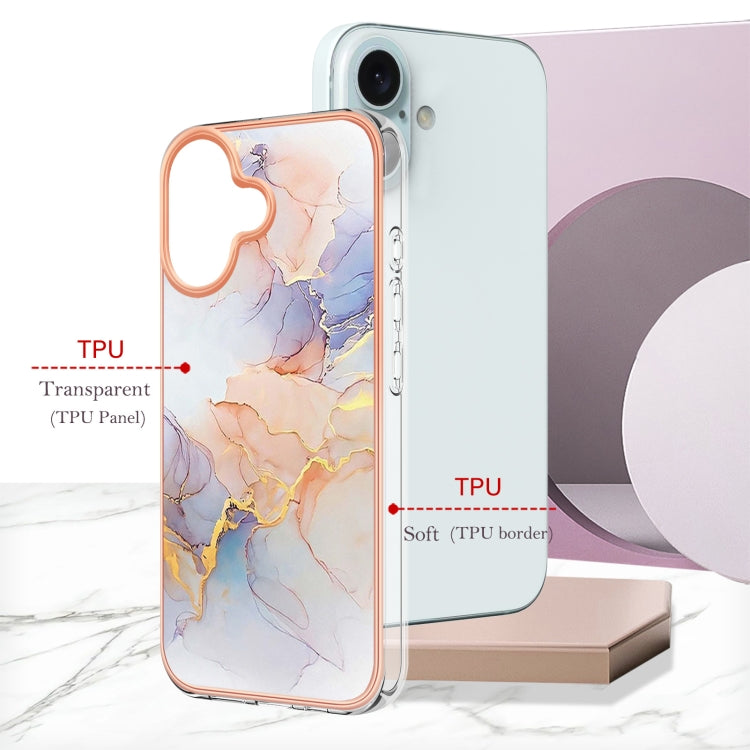For iPhone 16 Electroplating Pattern IMD TPU Shockproof Case