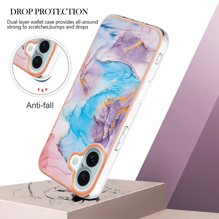 For iPhone 16 Electroplating Pattern IMD TPU Shockproof Case