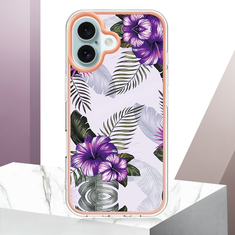 For iPhone 16 Electroplating Pattern IMD TPU Shockproof Case