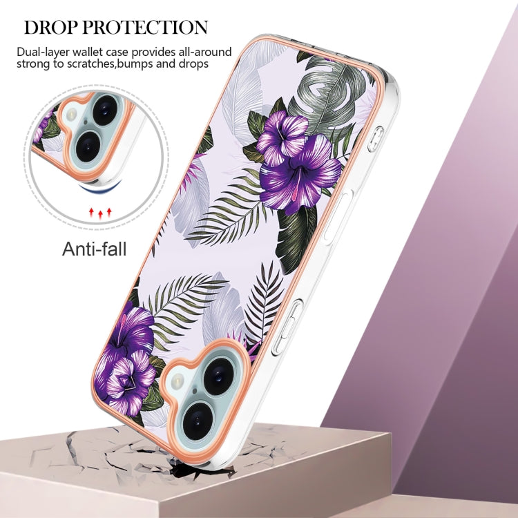 For iPhone 16 Electroplating Pattern IMD TPU Shockproof Case