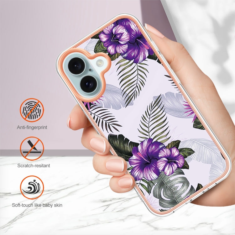 For iPhone 16 Electroplating Pattern IMD TPU Shockproof Case