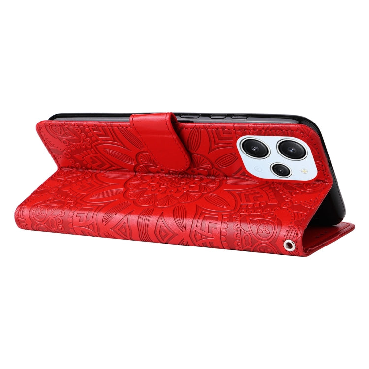For Xiaomi Redmi 12 4G Embossed Sunflower Leather Phone Case