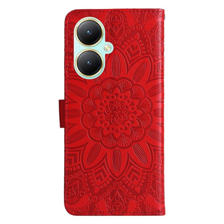 For vivo Y35+ Embossed Sunflower Leather Phone Case