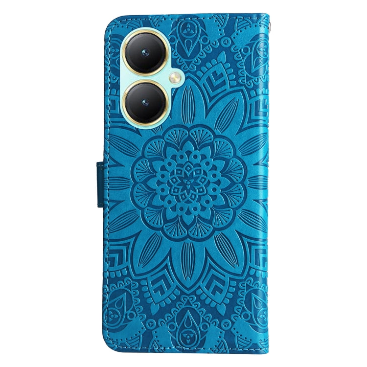 For vivo Y35+ Embossed Sunflower Leather Phone Case