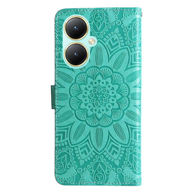 For vivo Y35+ Embossed Sunflower Leather Phone Case