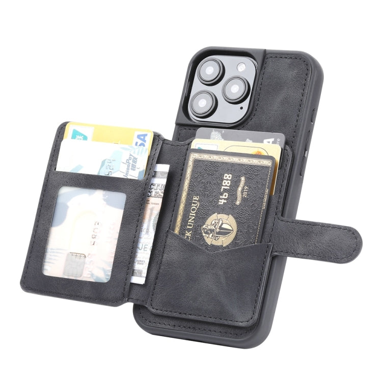 For iPhone 16 Pro Max Skin Feel Dream RFID Anti-theft PU Card Bag Phone Case