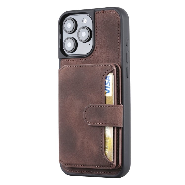 For iPhone 16 Pro Max Skin Feel Dream RFID Anti-theft PU Card Bag Phone Case