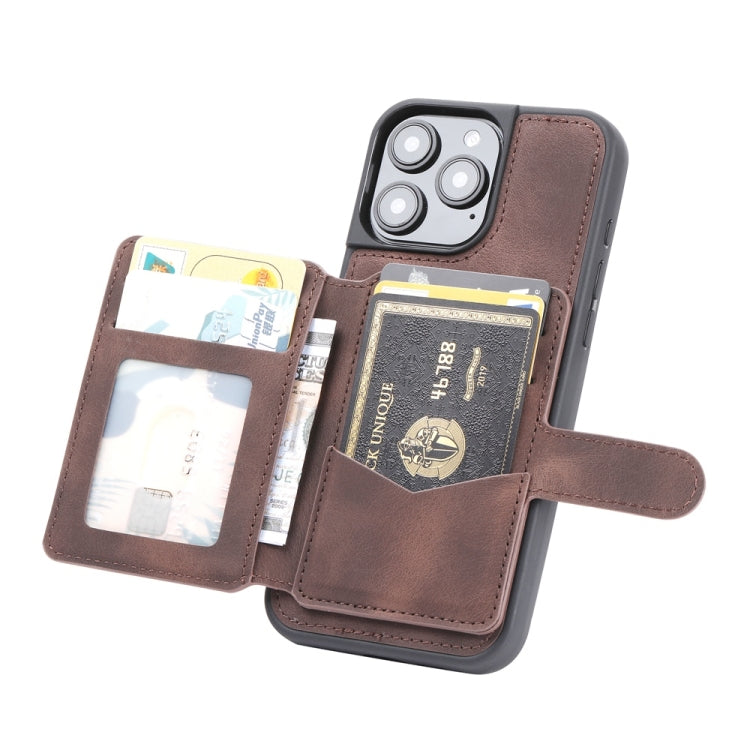 For iPhone 16 Pro Max Skin Feel Dream RFID Anti-theft PU Card Bag Phone Case