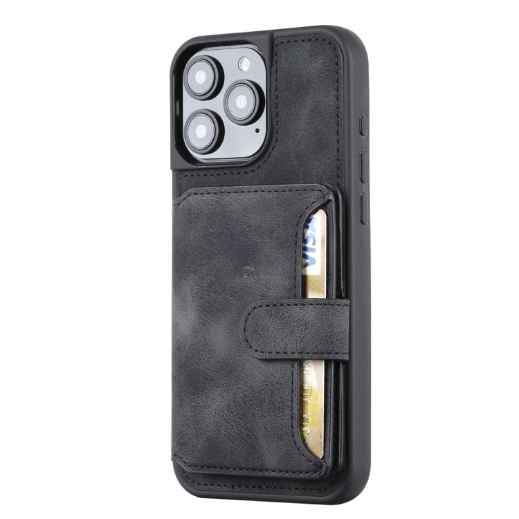 For iPhone 16 Pro Skin Feel Dream RFID Anti-theft PU Card Bag Phone Case