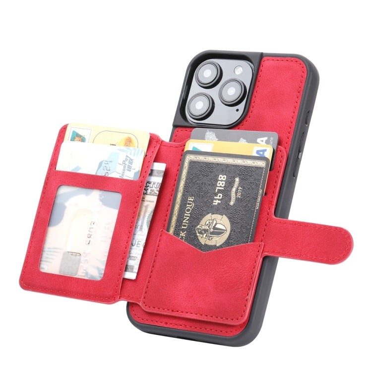 For iPhone 16 Pro Skin Feel Dream RFID Anti-theft PU Card Bag Phone Case