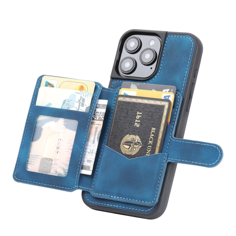 For iPhone 16 Pro Skin Feel Dream RFID Anti-theft PU Card Bag Phone Case