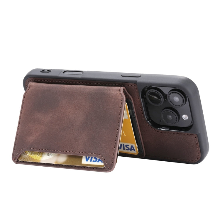 For iPhone 16 Pro Skin Feel Dream RFID Anti-theft PU Card Bag Phone Case