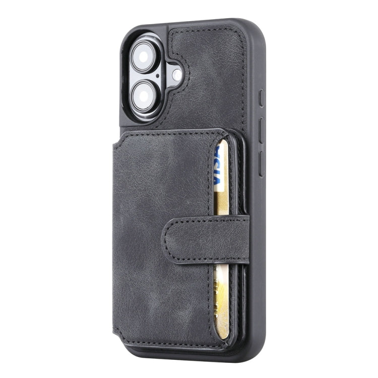 For iPhone 16 Skin Feel Dream RFID Anti-theft PU Card Bag Phone Case
