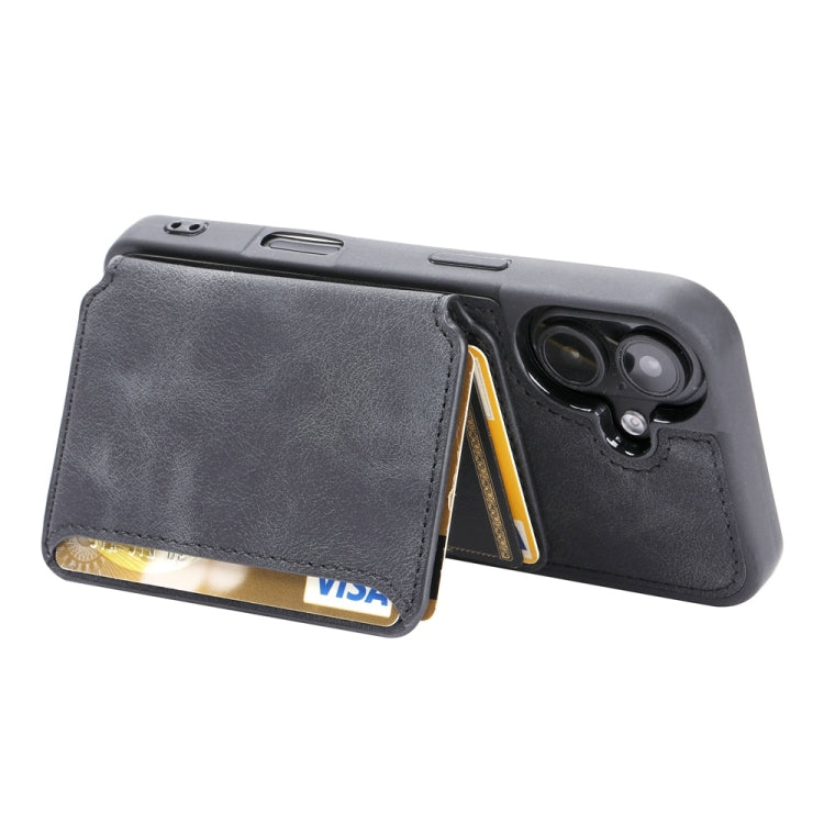 For iPhone 16 Skin Feel Dream RFID Anti-theft PU Card Bag Phone Case