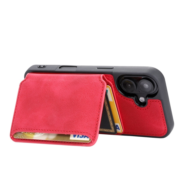For iPhone 16 Skin Feel Dream RFID Anti-theft PU Card Bag Phone Case