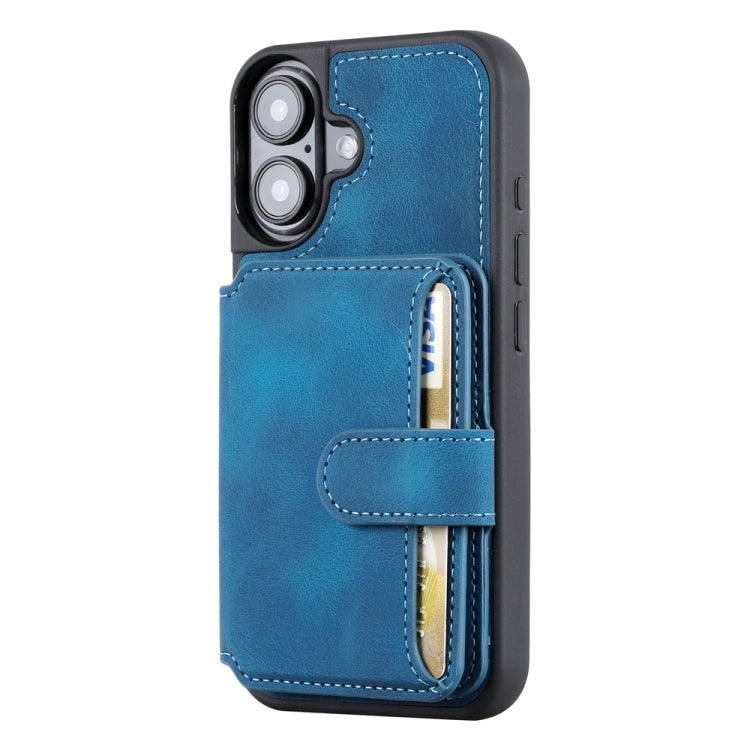 For iPhone 16 Skin Feel Dream RFID Anti-theft PU Card Bag Phone Case
