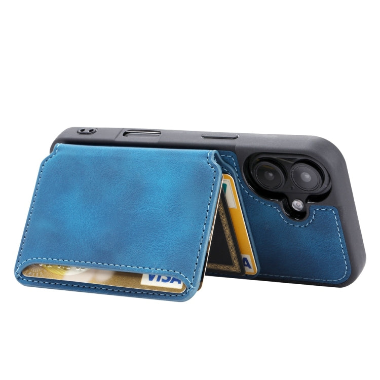For iPhone 16 Skin Feel Dream RFID Anti-theft PU Card Bag Phone Case