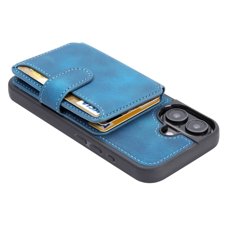For iPhone 16 Skin Feel Dream RFID Anti-theft PU Card Bag Phone Case