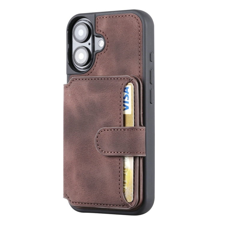 For iPhone 16 Skin Feel Dream RFID Anti-theft PU Card Bag Phone Case