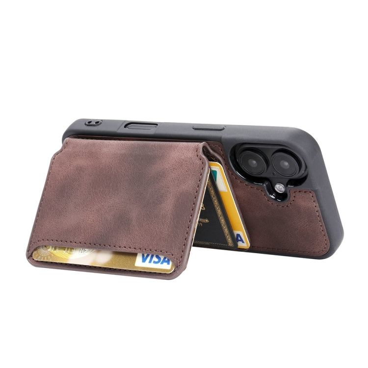 For iPhone 16 Skin Feel Dream RFID Anti-theft PU Card Bag Phone Case