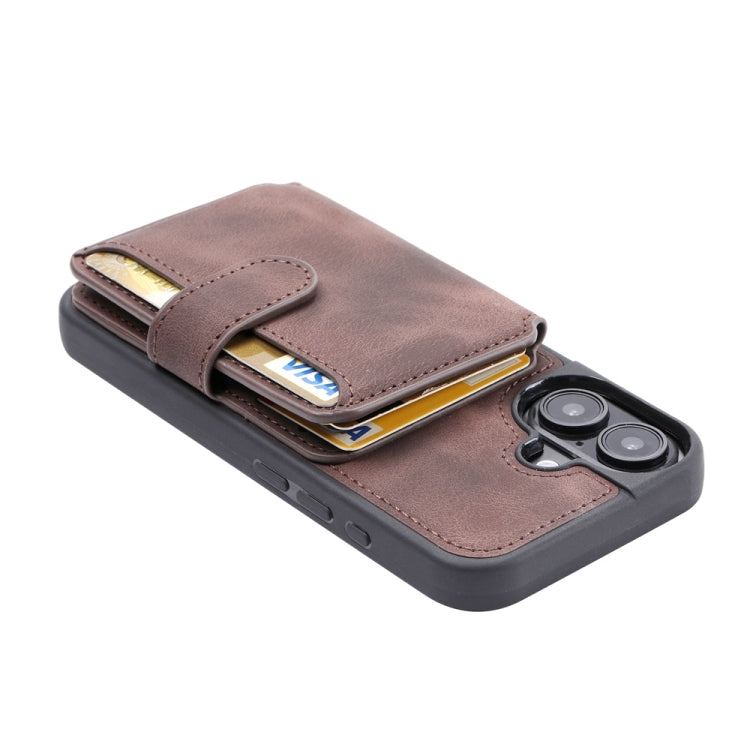For iPhone 16 Skin Feel Dream RFID Anti-theft PU Card Bag Phone Case