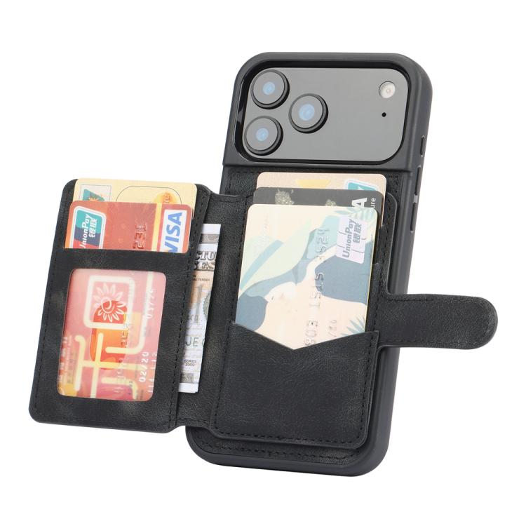 For iPhone 17 Pro Max Skin Feel Dream RFID Anti-theft PU Card Bag Phone Case