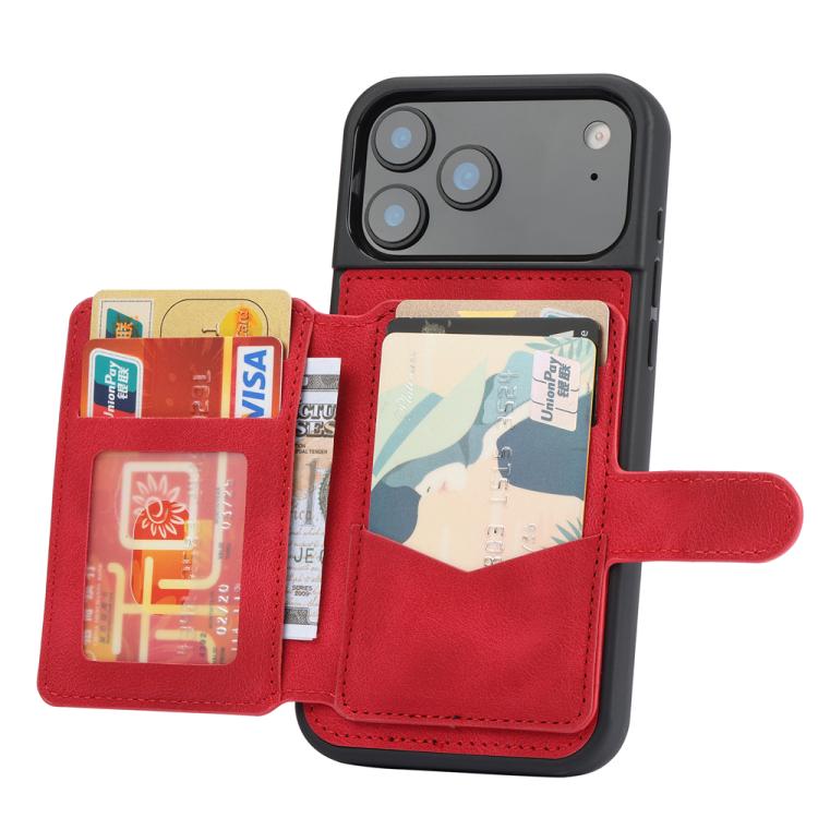 For iPhone 17 Pro Max Skin Feel Dream RFID Anti-theft PU Card Bag Phone Case