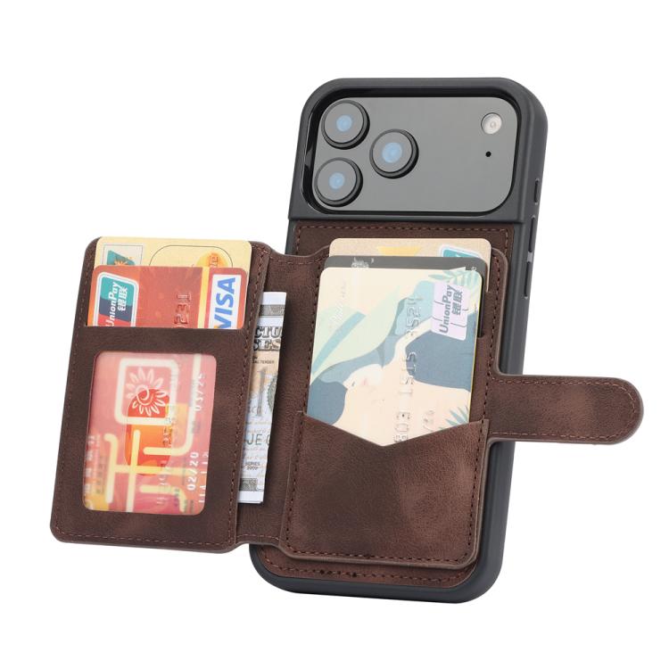 For iPhone 17 Pro Max Skin Feel Dream RFID Anti-theft PU Card Bag Phone Case
