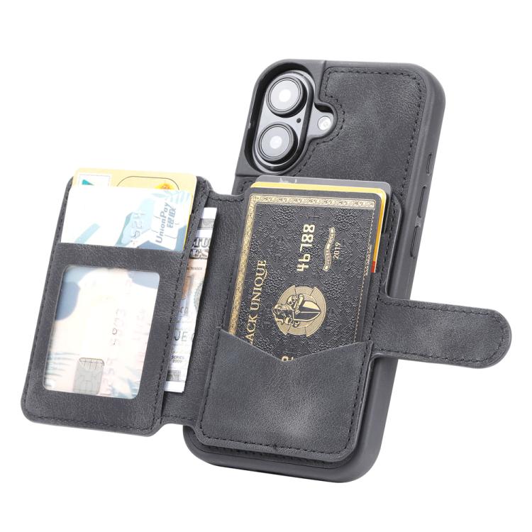 For iPhone 17 Skin Feel Dream RFID Anti-theft PU Card Bag Phone Case