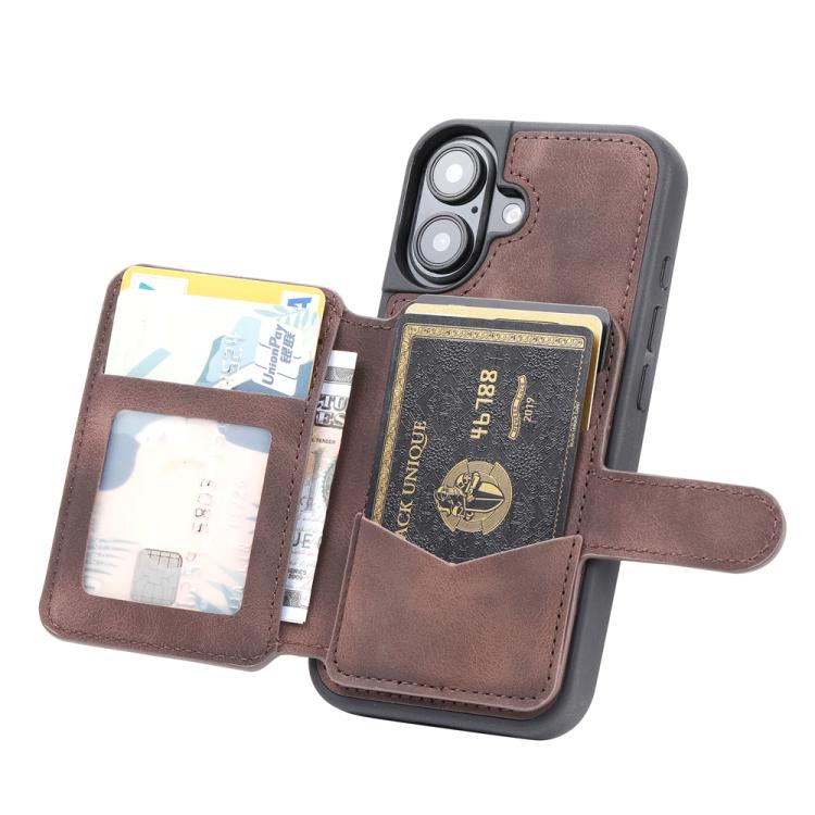 For iPhone 17 Skin Feel Dream RFID Anti-theft PU Card Bag Phone Case