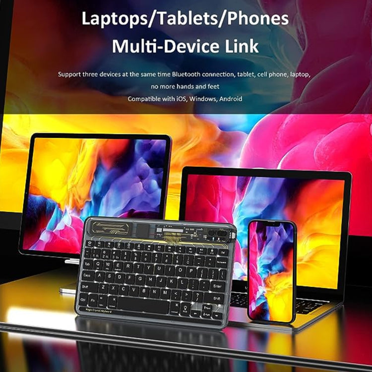 X11S 10 inch Tablet Universal Transparent Backlit Keyboard Compatible For iOS&Android&Windows System