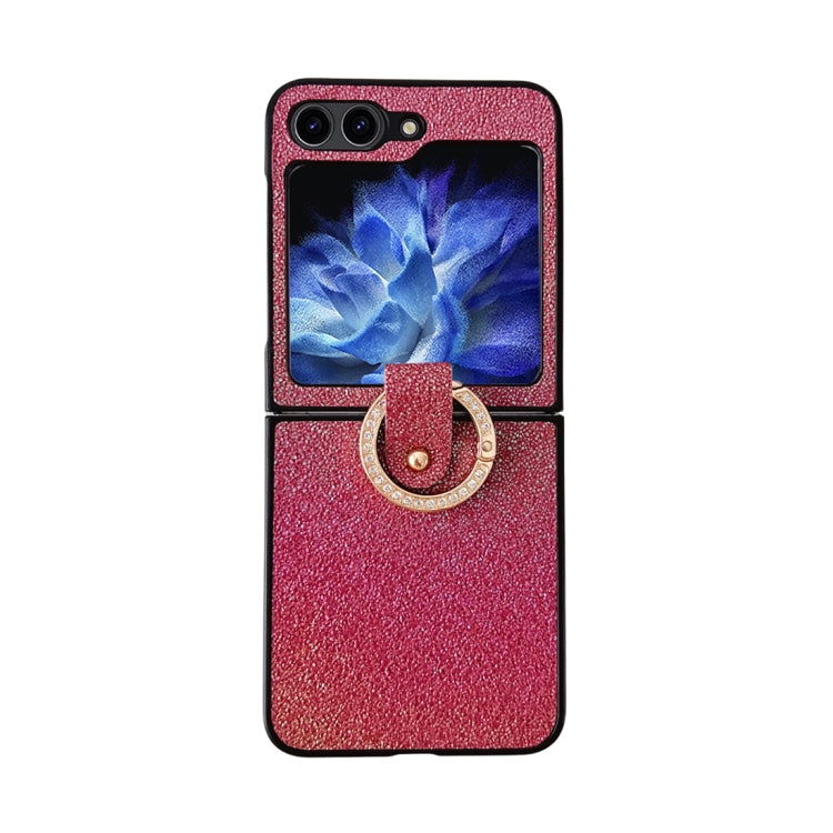 For Samsung Galaxy Z Flip5 Colorful Glitter PC Shockproof Phone Case with Ring Holder