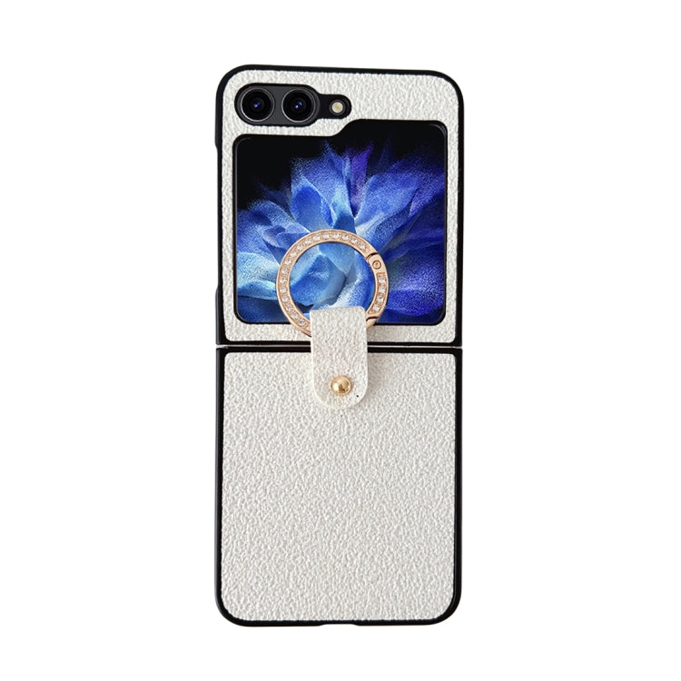 For Samsung Galaxy Z Flip5 Colorful Glitter PC Shockproof Phone Case with Ring Holder