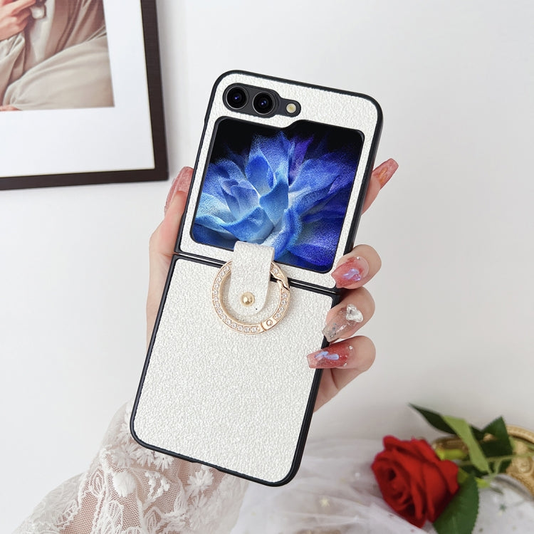 For Samsung Galaxy Z Flip5 Colorful Glitter PC Shockproof Phone Case with Ring Holder