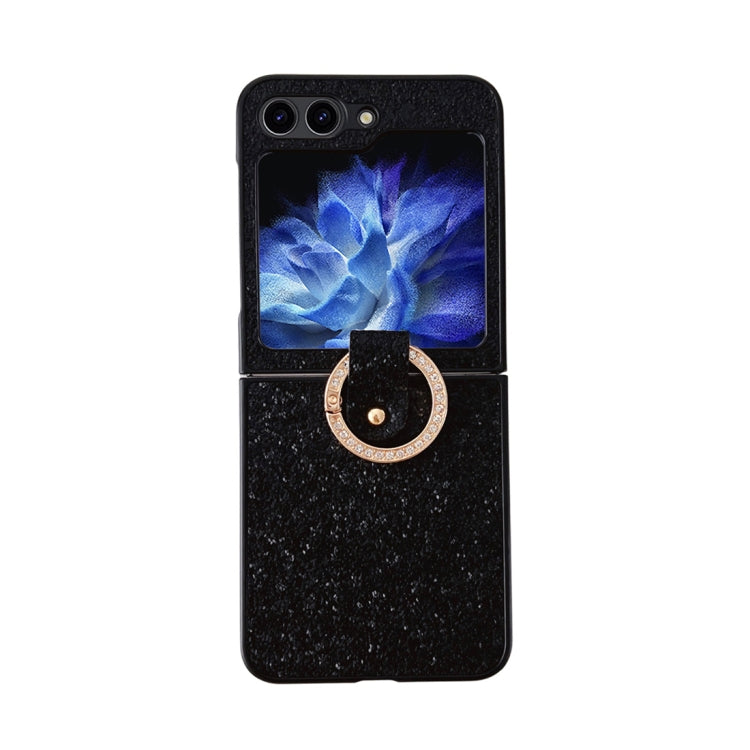 For Samsung Galaxy Z Flip5 Colorful Glitter PC Shockproof Phone Case with Ring Holder