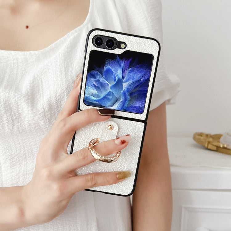 For Samsung Galaxy Z Flip5 Colorful Glitter PC Shockproof Phone Case with Ring Holder