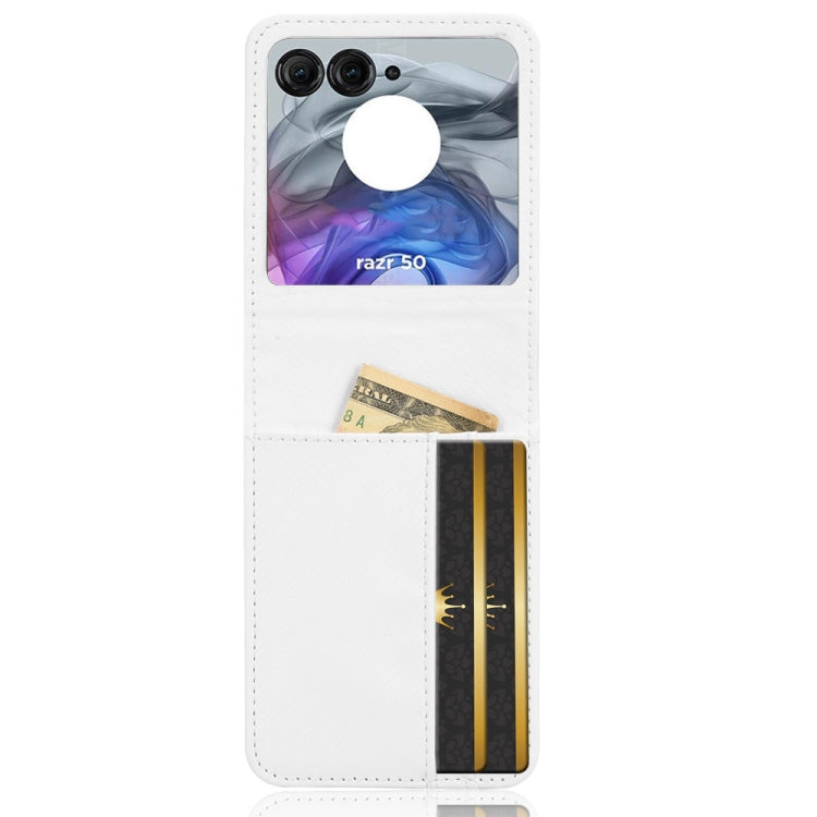 For Motorola Moto Razr 50 Card Slot PU Leather PC Phone Case