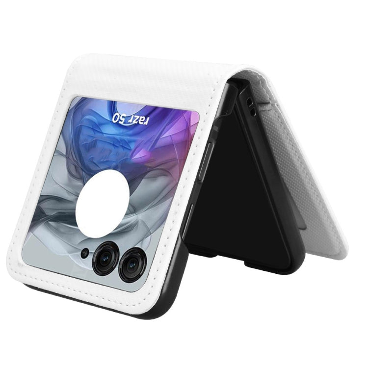 For Motorola Moto Razr 50 Card Slot PU Leather PC Phone Case