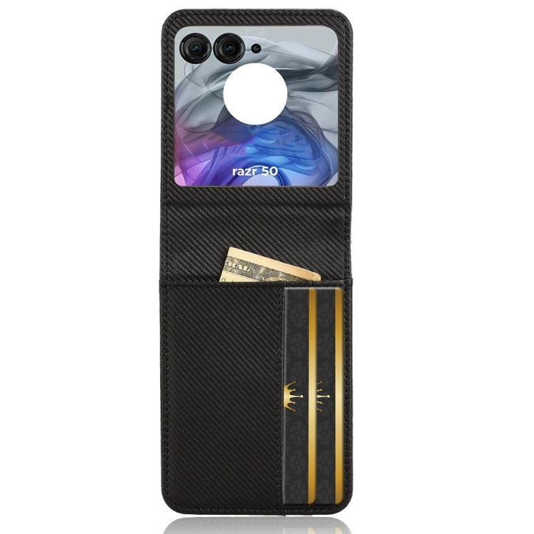 For Motorola Moto Razr 50 Card Slot PU Leather PC Phone Case