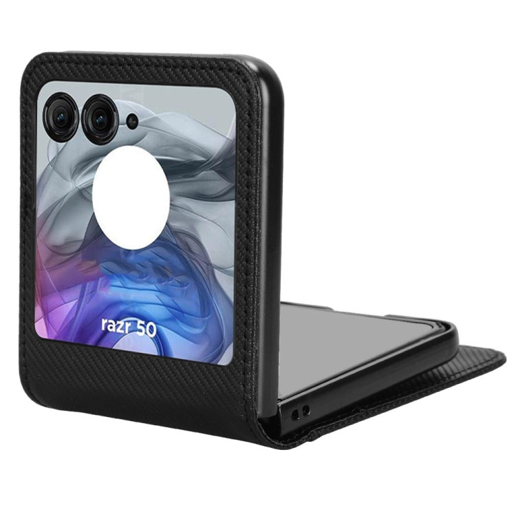 For Motorola Moto Razr 50 Card Slot PU Leather PC Phone Case