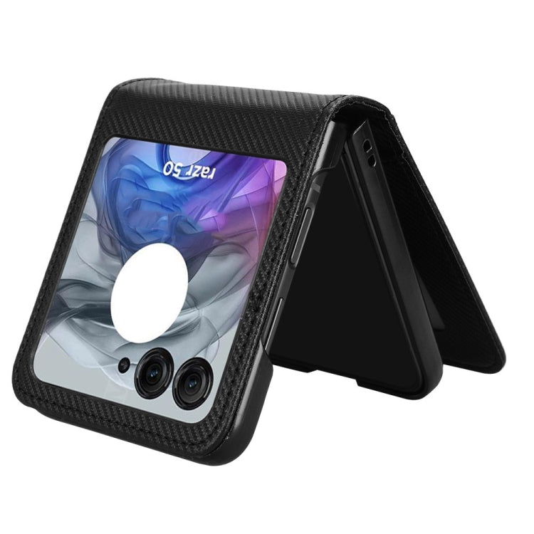 For Motorola Moto Razr 50 Card Slot PU Leather PC Phone Case