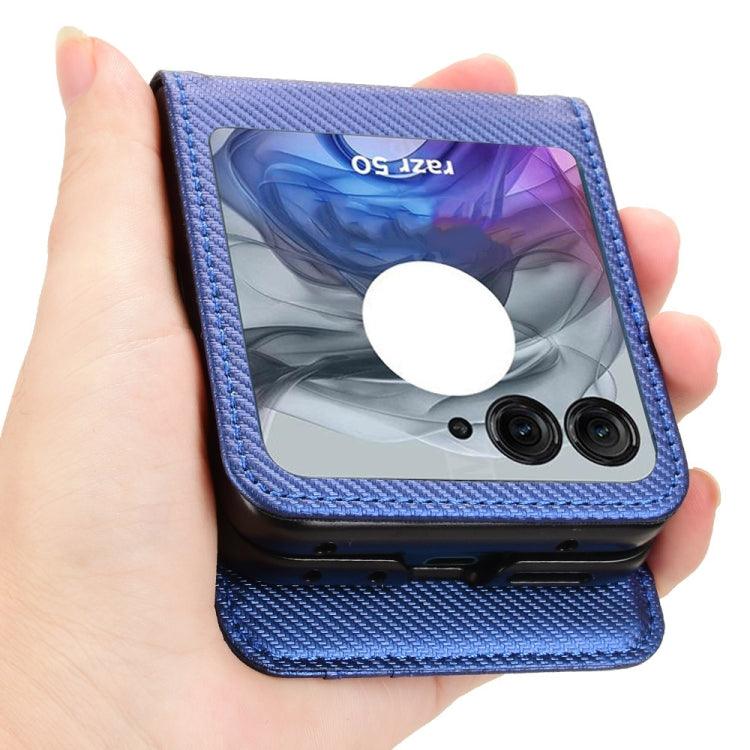 For Motorola Moto Razr 50 Card Slot PU Leather PC Phone Case