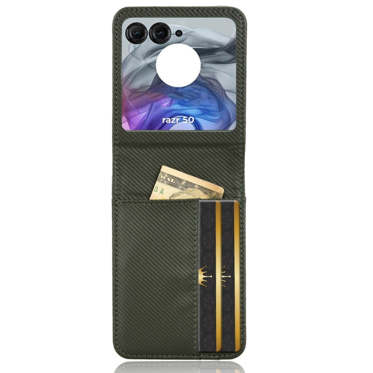 For Motorola Moto Razr 50 Card Slot PU Leather PC Phone Case