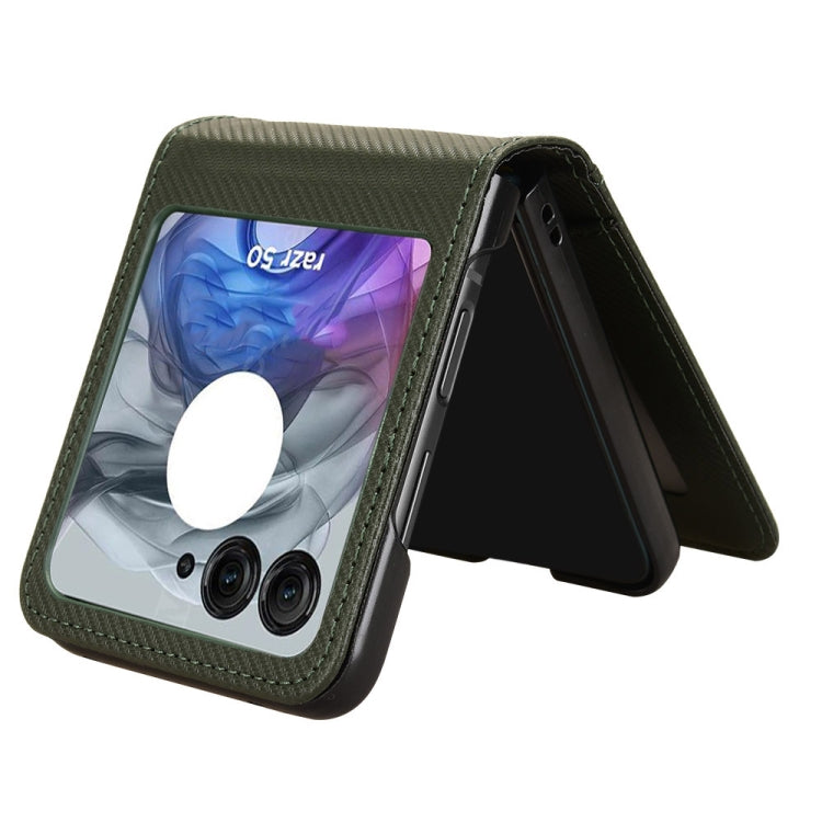 For Motorola Moto Razr 50 Card Slot PU Leather PC Phone Case