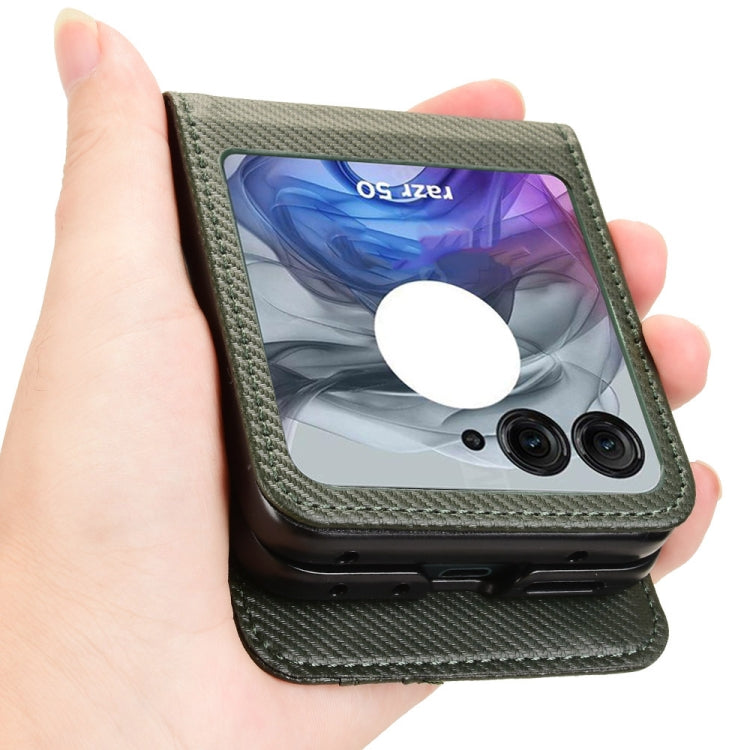For Motorola Moto Razr 50 Card Slot PU Leather PC Phone Case