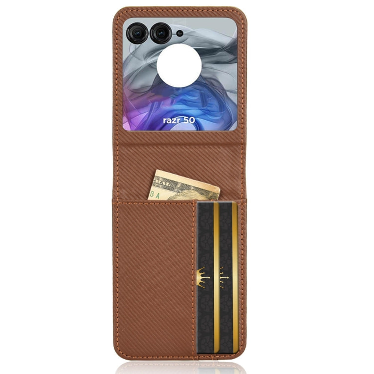 For Motorola Moto Razr 50 Card Slot PU Leather PC Phone Case