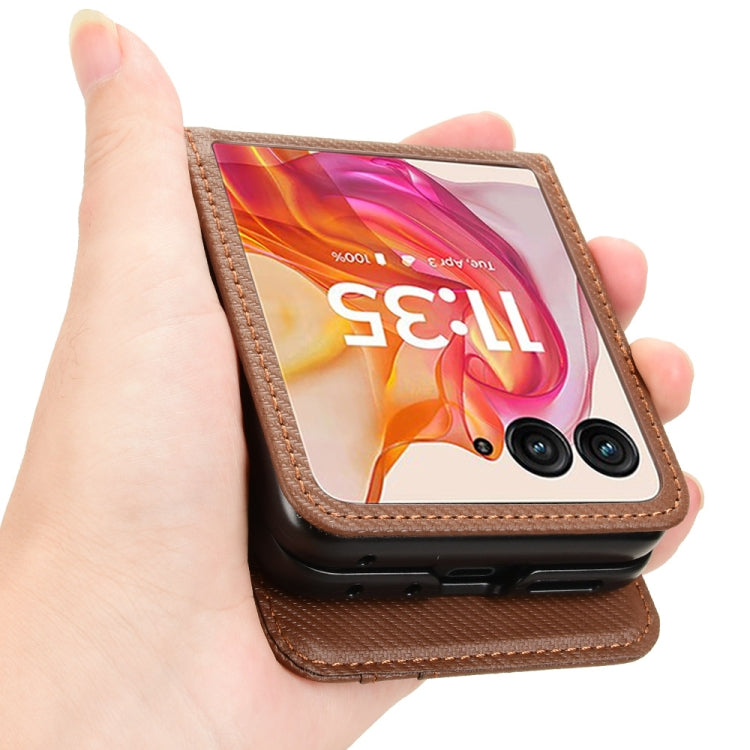 For Motorola Moto Razr 50 Ultra Card Slot PU Leather PC Phone Case