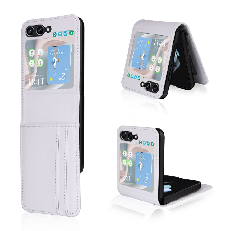 For Samsung Galaxy Z Flip5 Card Slot PU Leather PC Phone Case