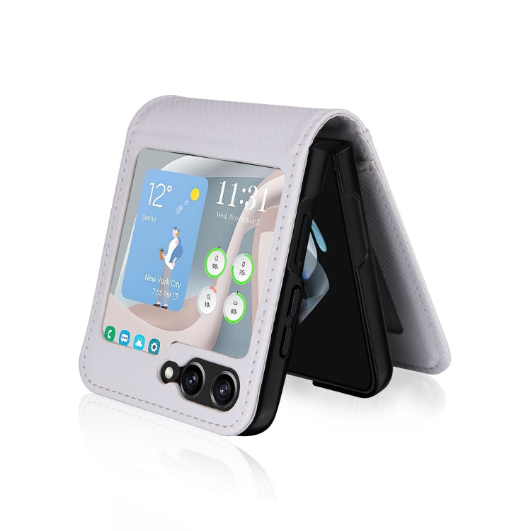 For Samsung Galaxy Z Flip5 Card Slot PU Leather PC Phone Case